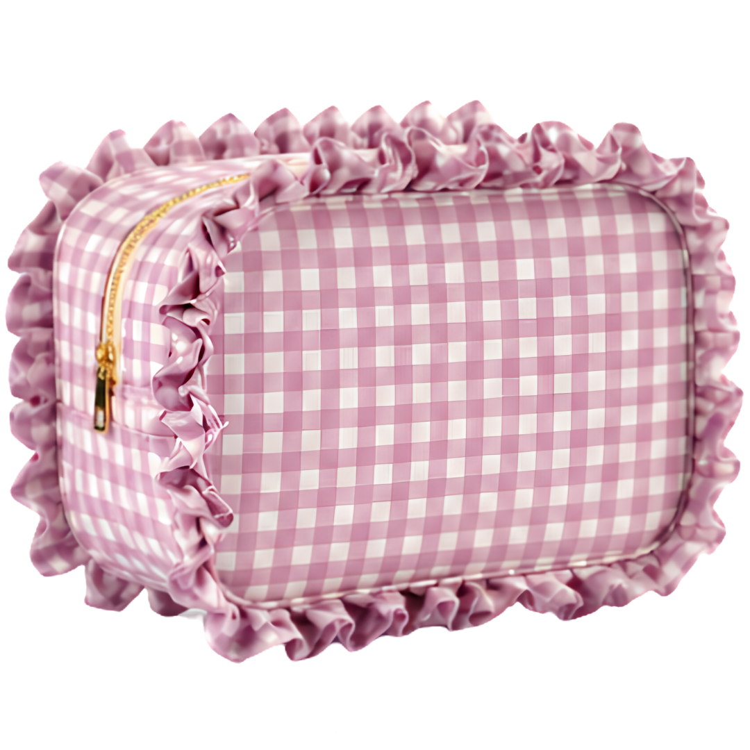 Customized Ruffle Cosmetic Bag – Lilac