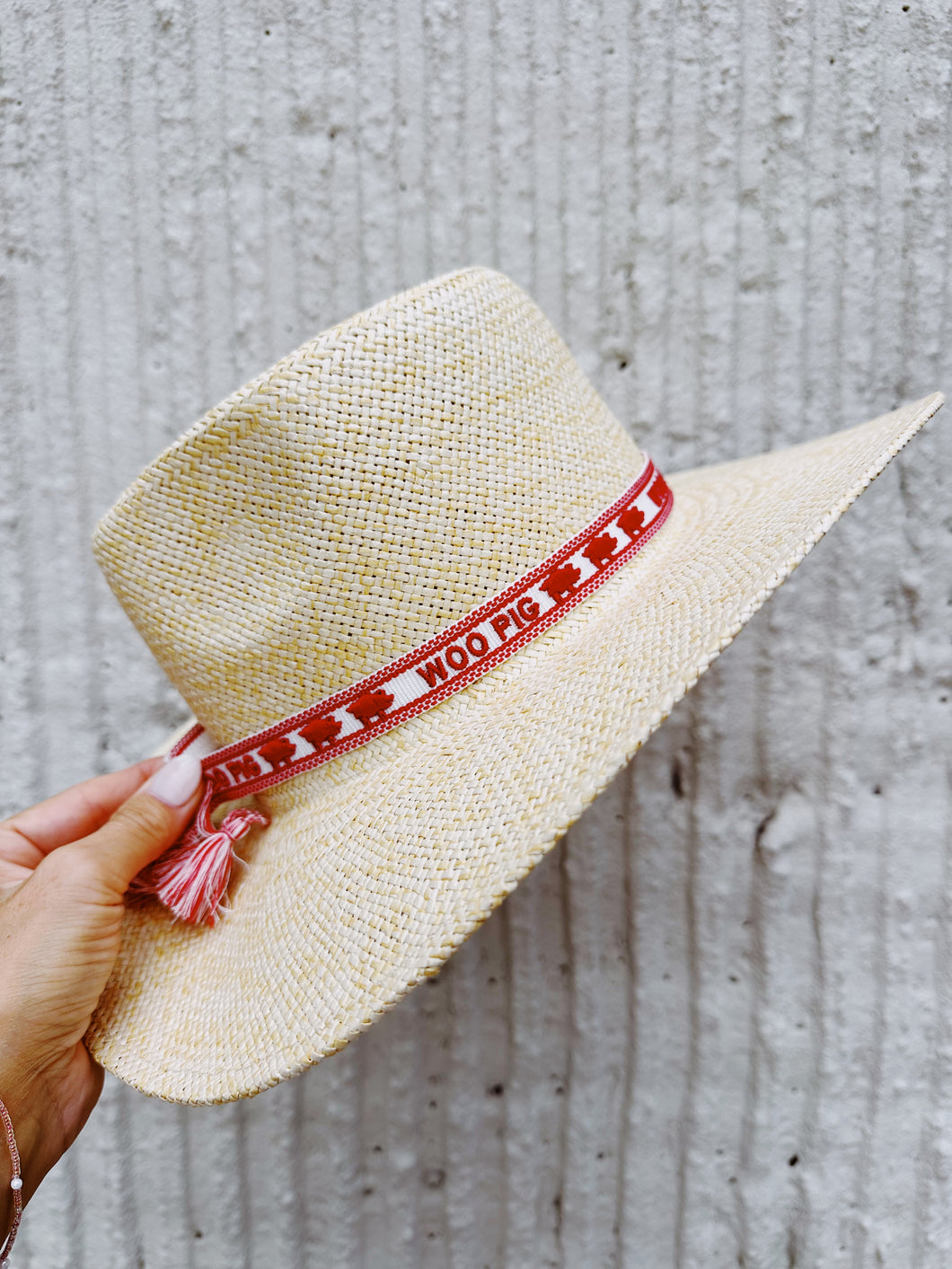 Woo Pig Embroidered Hat Band Razorback Arkansas School Spirit