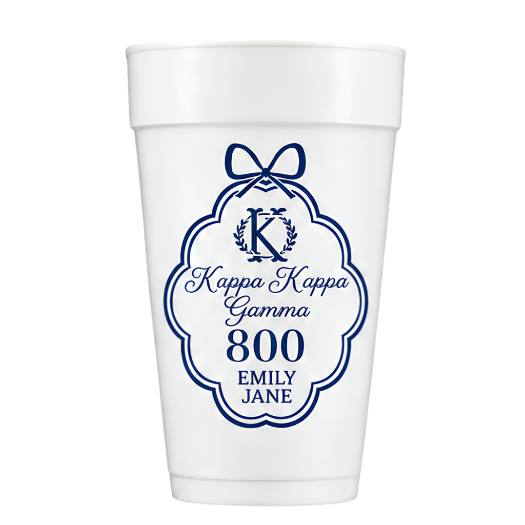 Custom Dorm Cups Styrofoam set of 100