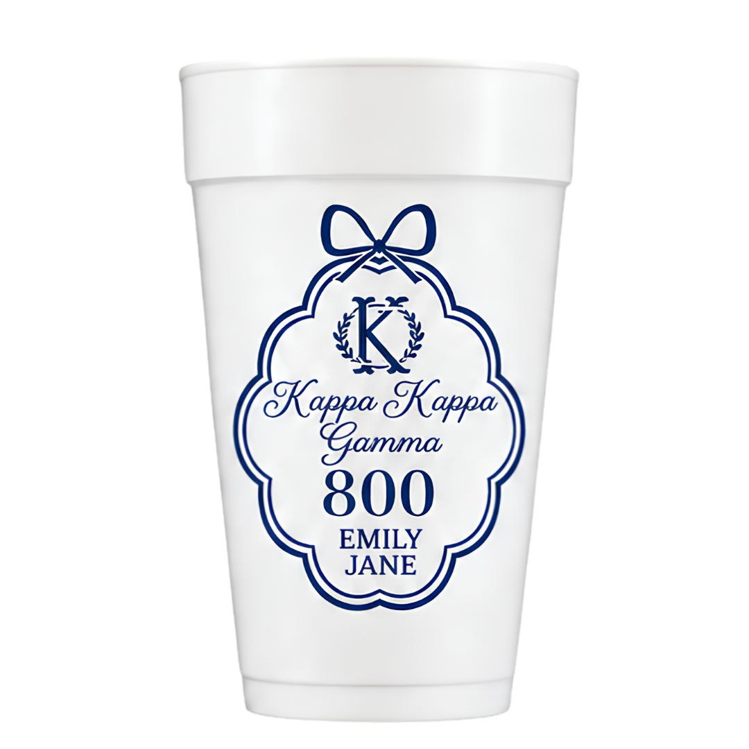 Custom Dorm Cups Styrofoam set of 100
