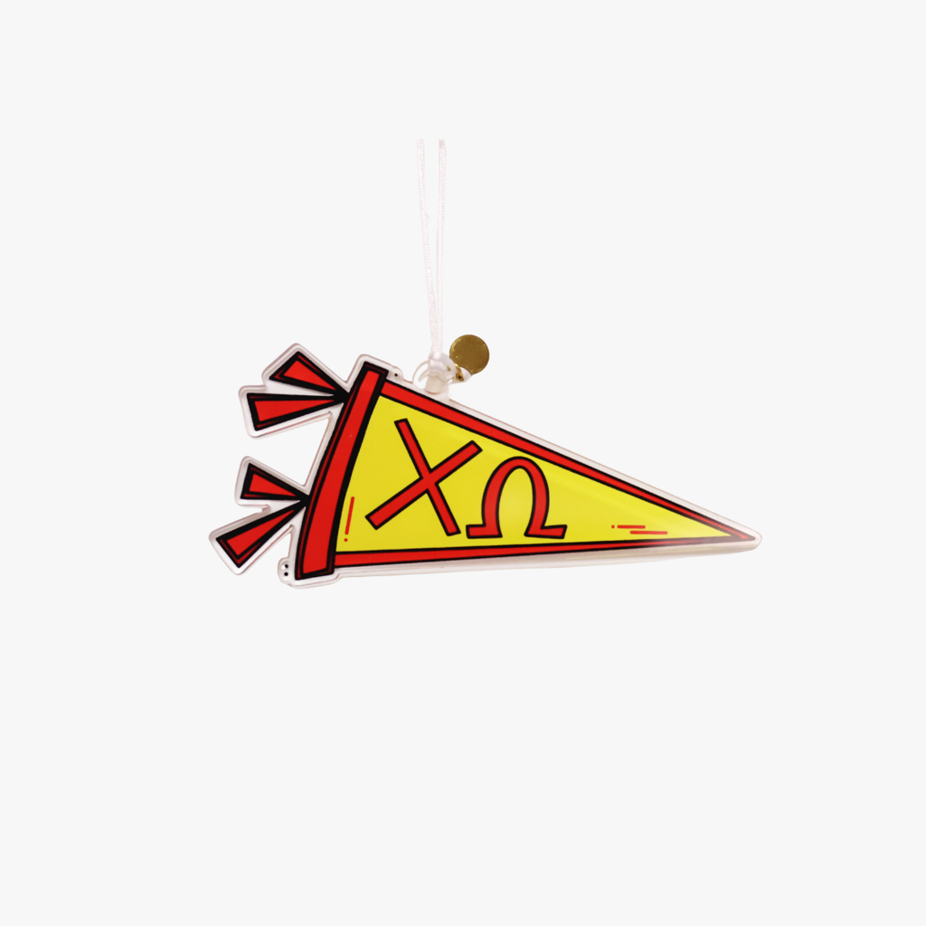 Chi Omega Acrylic Pennant Ornament