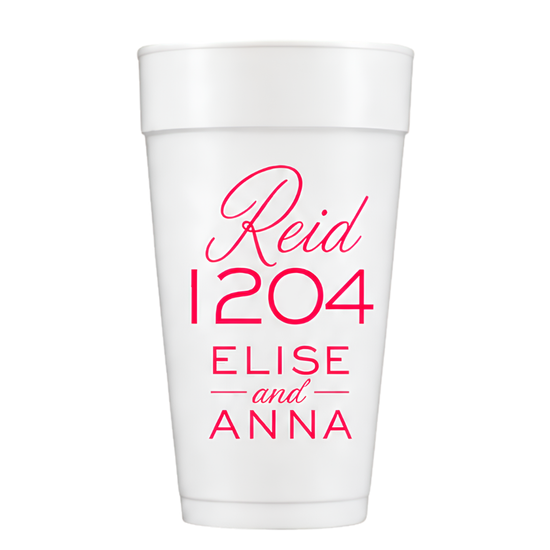 Custom Dorm Cups Styrofoam set of 100