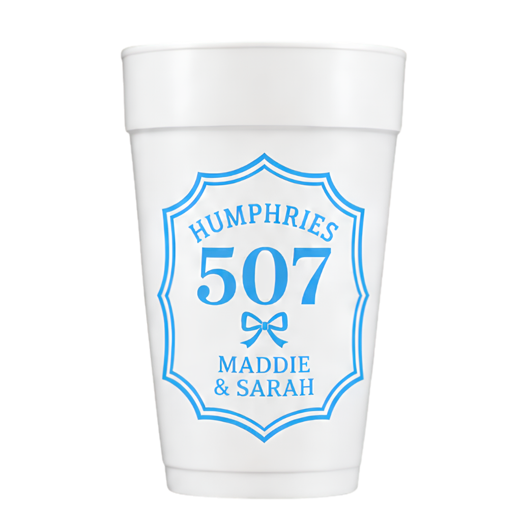 Custom Dorm Cups Styrofoam set of 100
