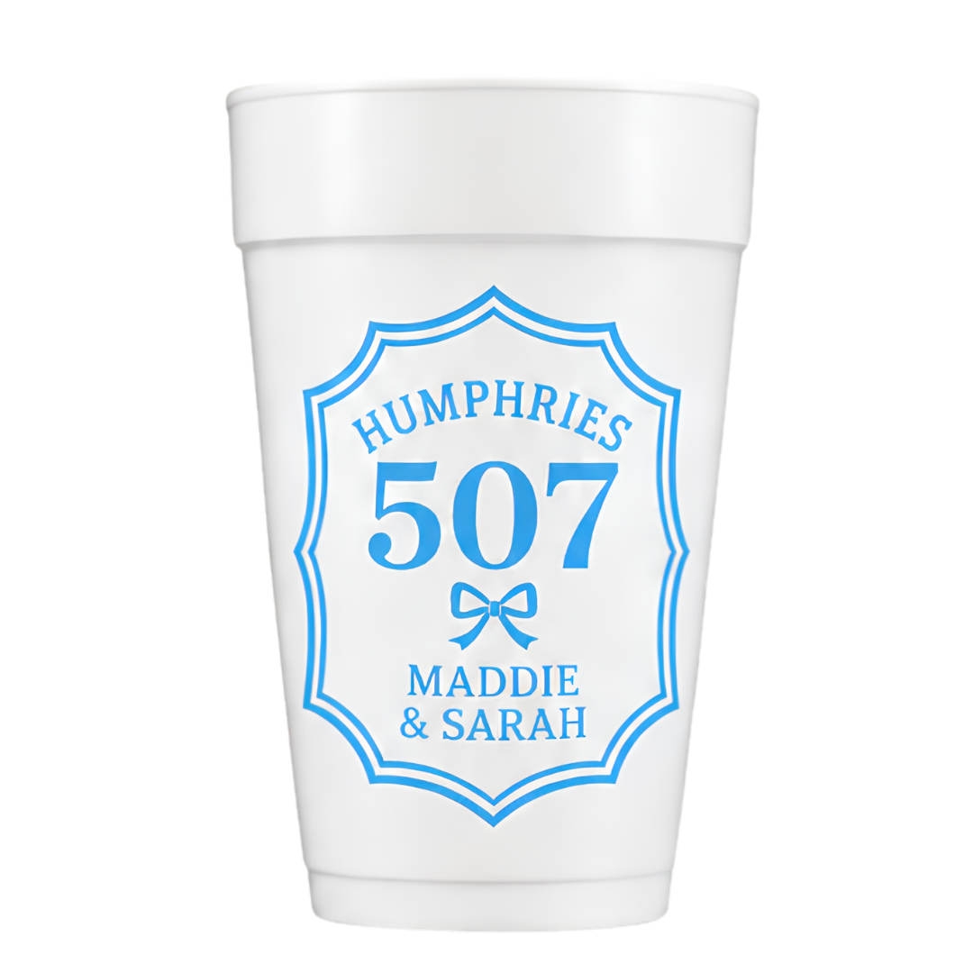 Custom Dorm Cups Styrofoam set of 100