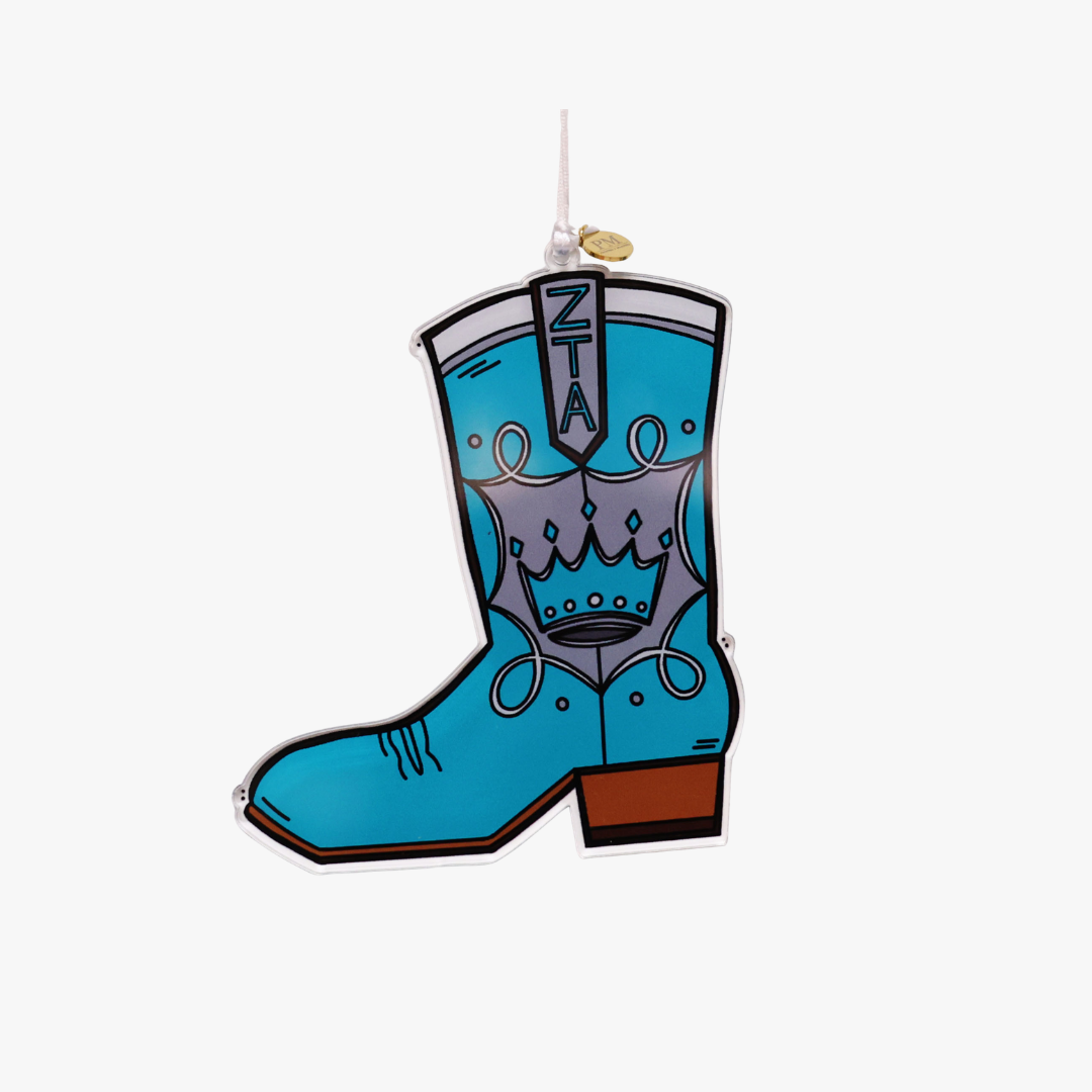 Zeta Tau Alpha Acrylic Boot Ornament