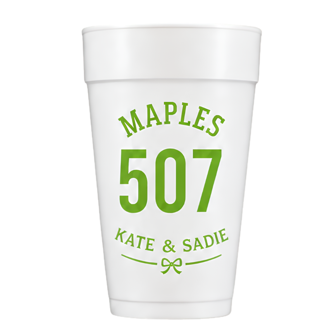 Custom Dorm Cups Styrofoam set of 100