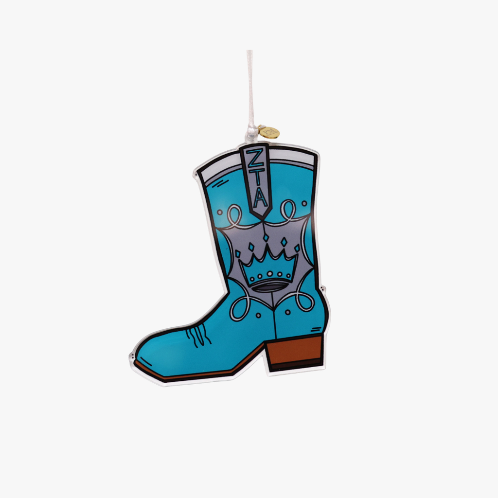 Zeta Tau Alpha Acrylic Boot Ornament