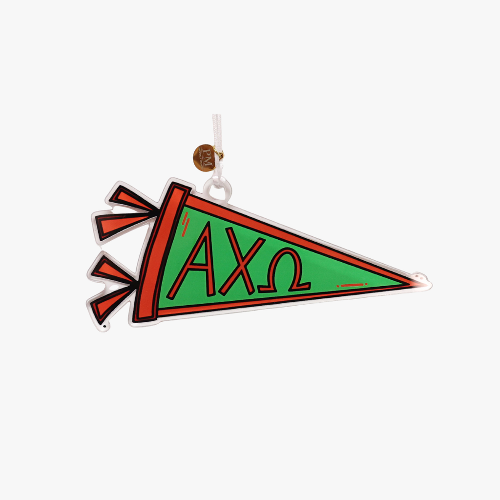 Alpha Chi Omega Acrylic Pennant Ornament
