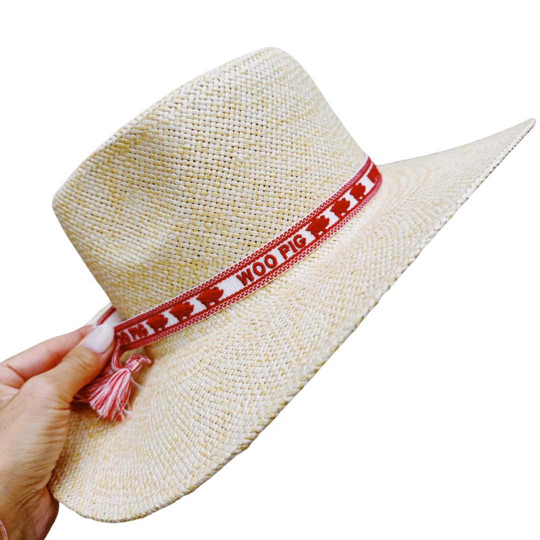 Woo Pig Embroidered Hat Band Razorback Arkansas School Spirit