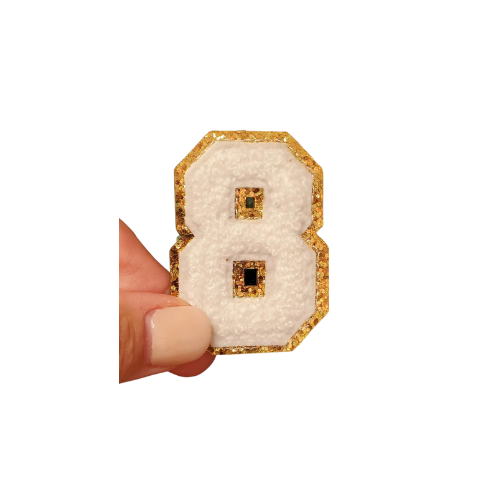 Glitter Chenille Numbers Self Adhesive