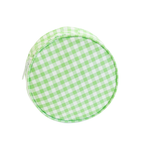 Round Gingham Check Cosmetic Bag
