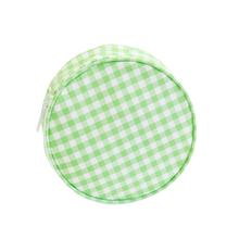 Load image into Gallery viewer, Round Gingham Check Cosmetic Bag
