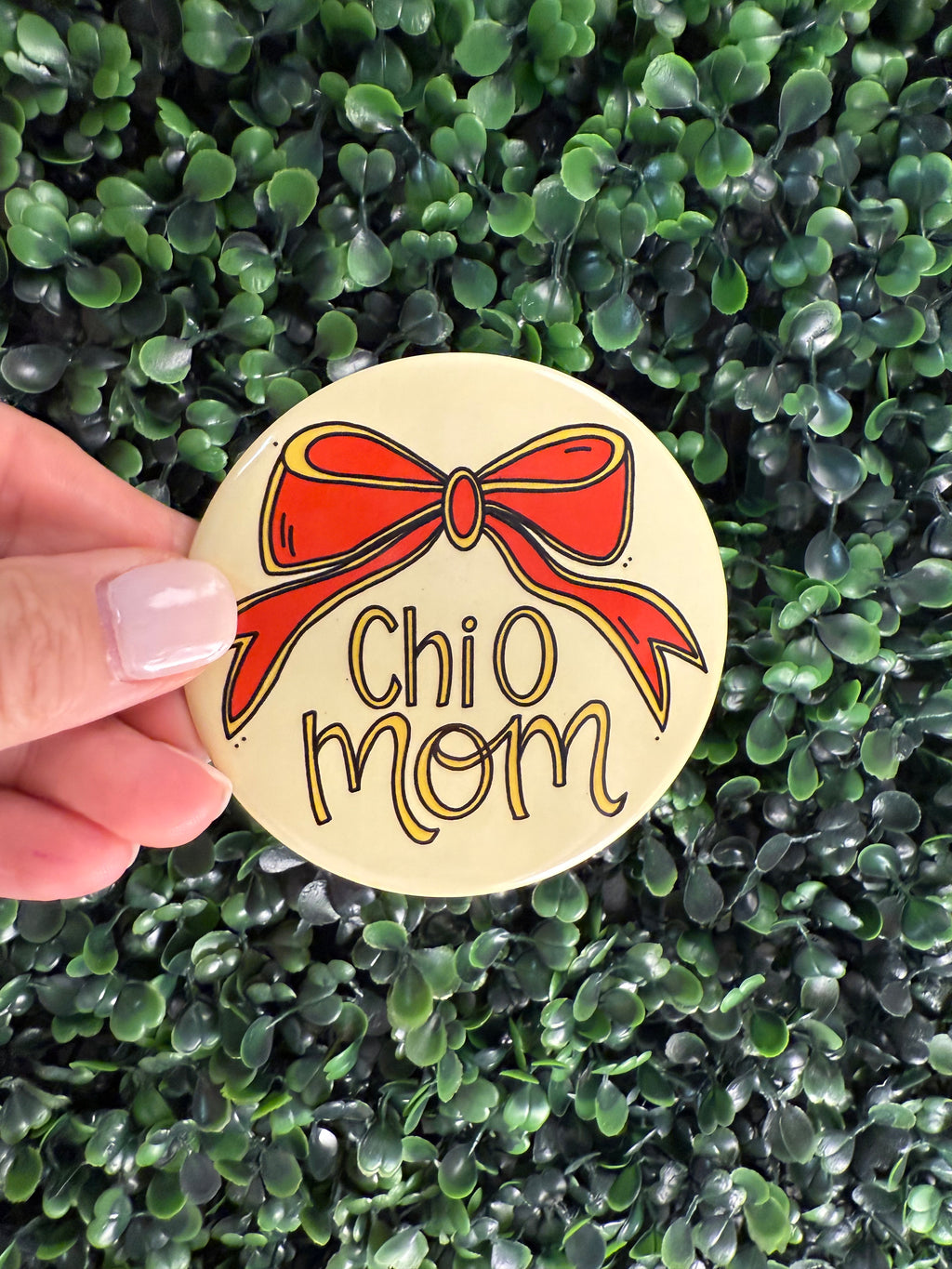 Chi Omega Sorority Game Day Button Mom Button