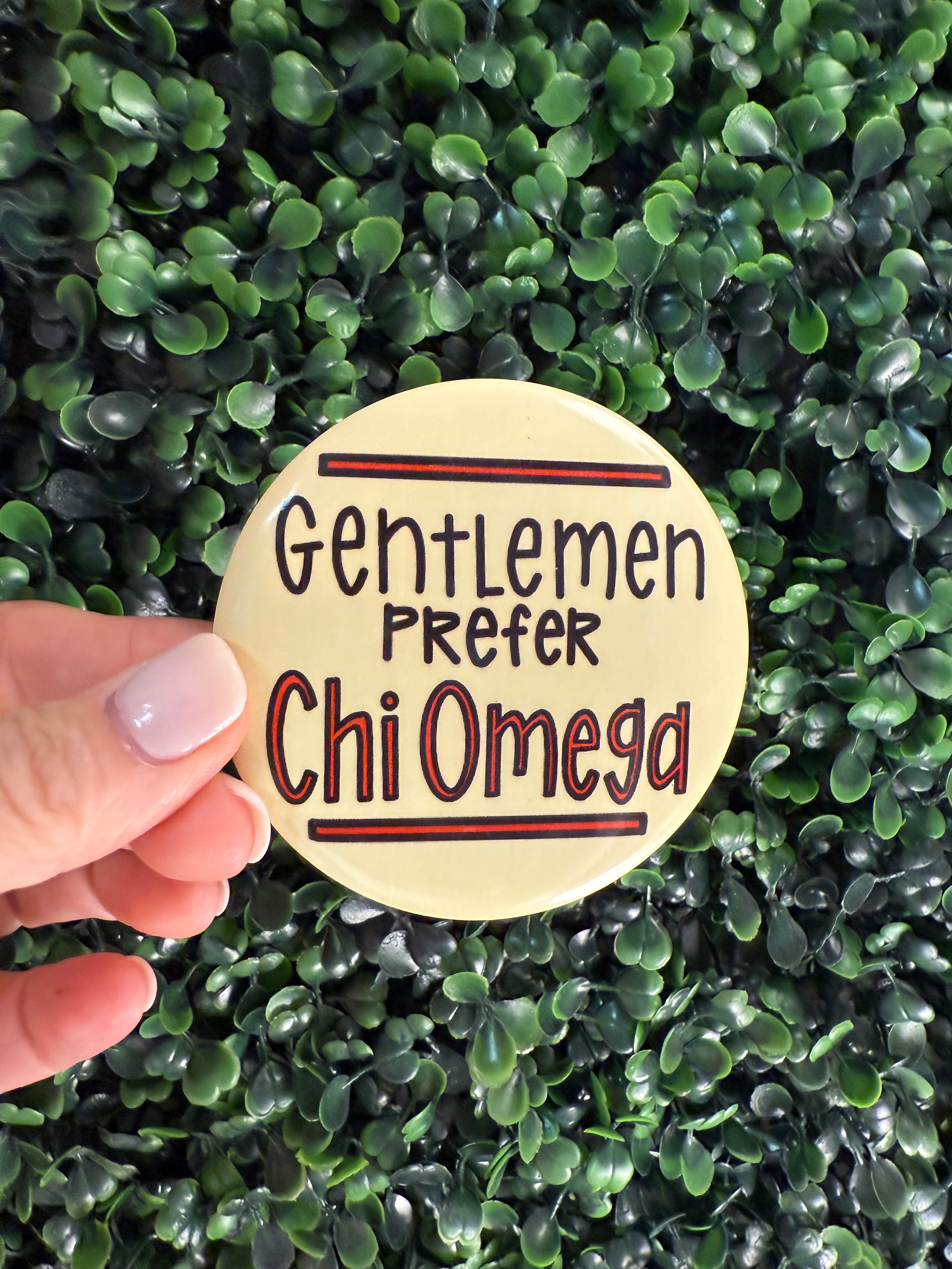 Chi Omega Sorority Game Day Button Mom Button