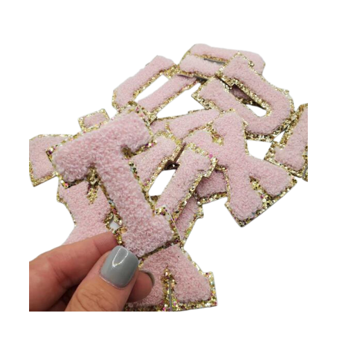 Light Pink Chenille Varsity Single Letter